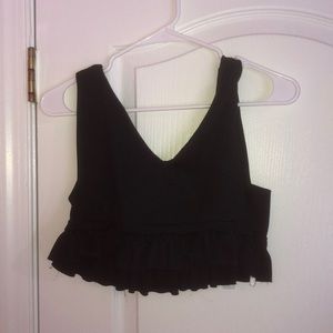 Crop tank top with ruffle